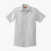 Short Sleeve Striped Industrial Work Shirt Thumbnail